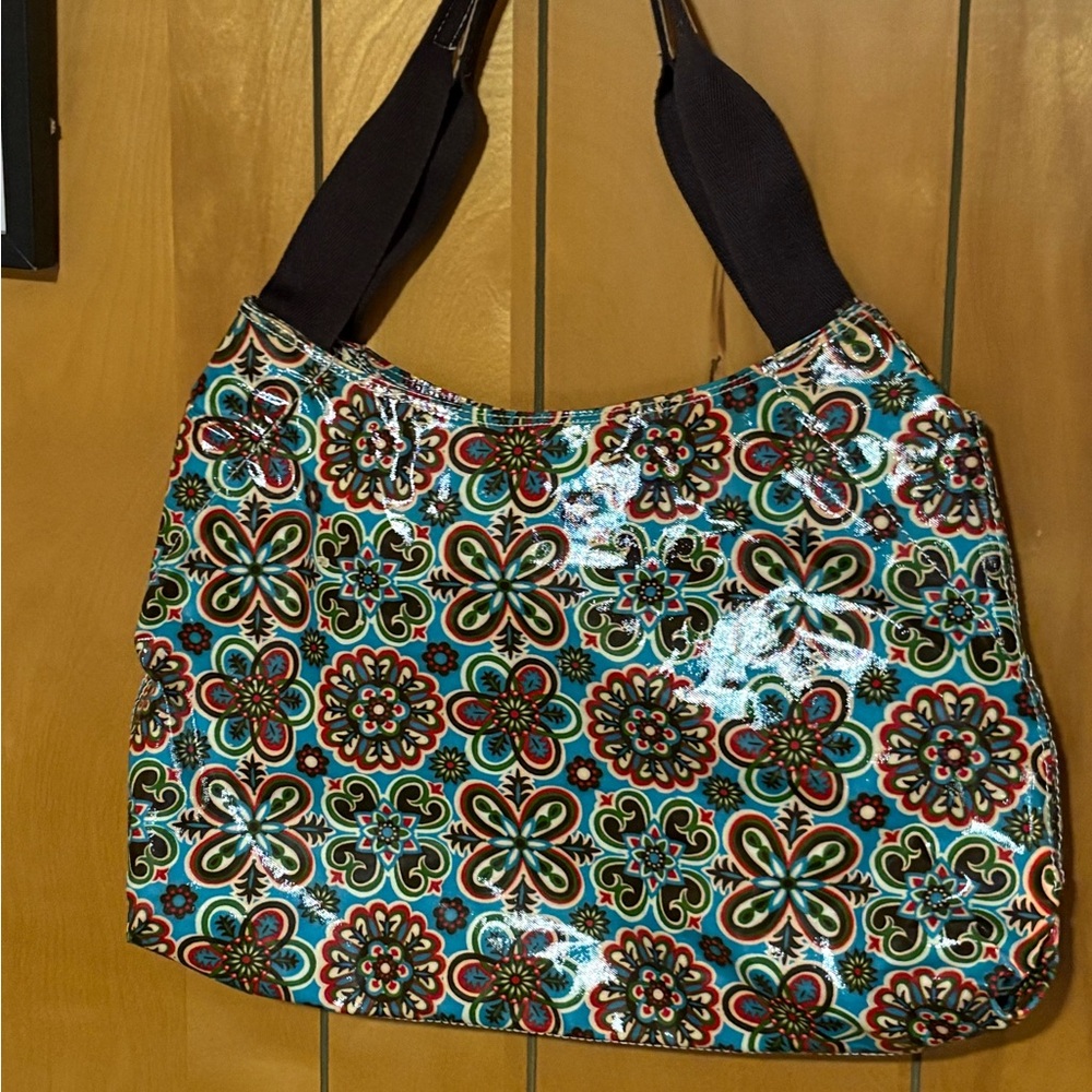 Braciano Vinyl Multicolor Floral Shoulder Bag